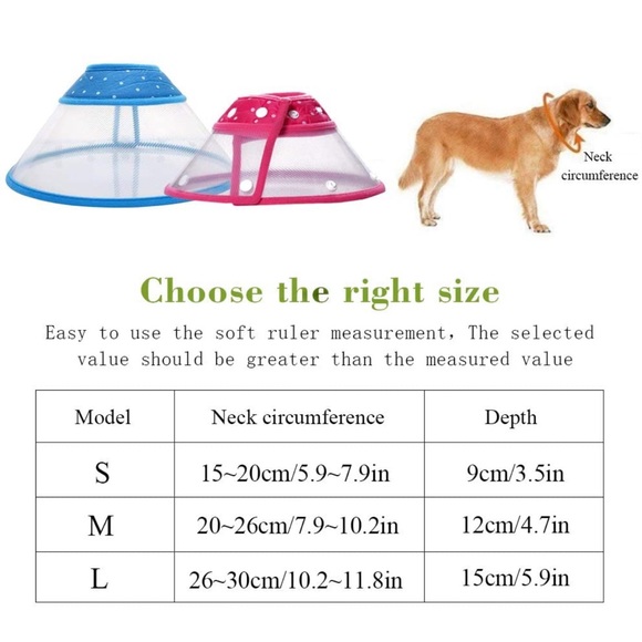 NEW Andiker Pet Dog Cat Recovery Cone Collar Pink Adjustable Size Small - Picture 9 of 10